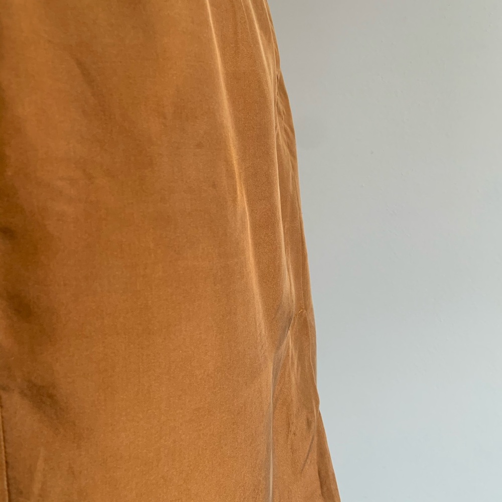 ❌SOLD❌ Vintage 90s 100% Silk Ochre Sheath Deadstock Dress - Picture 6 of 9